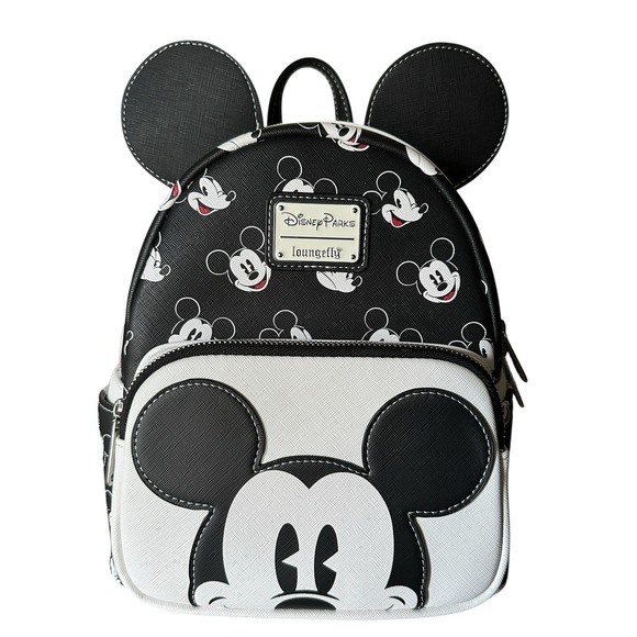 Loungefly Handbags - Disney Parks Loungefly Black White Mickey Mini Backpack 2025 Classic NWT NEW Tag
